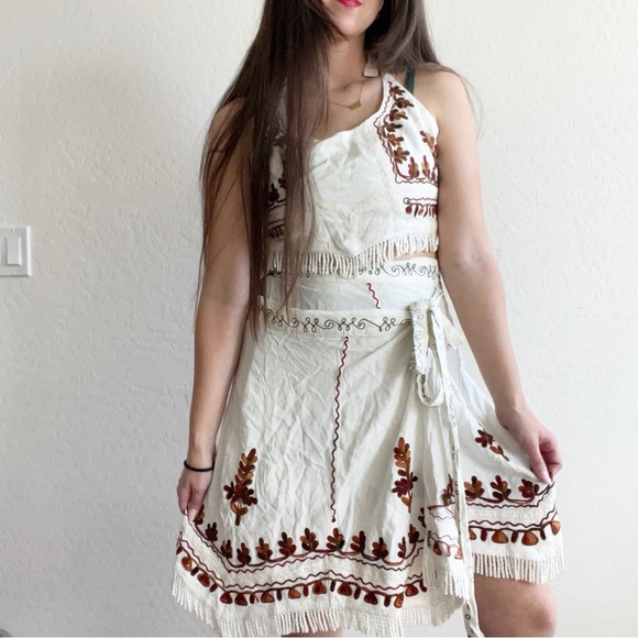 Vintage made in india 2 piece skirt top matching set - Picture 1 of 14
